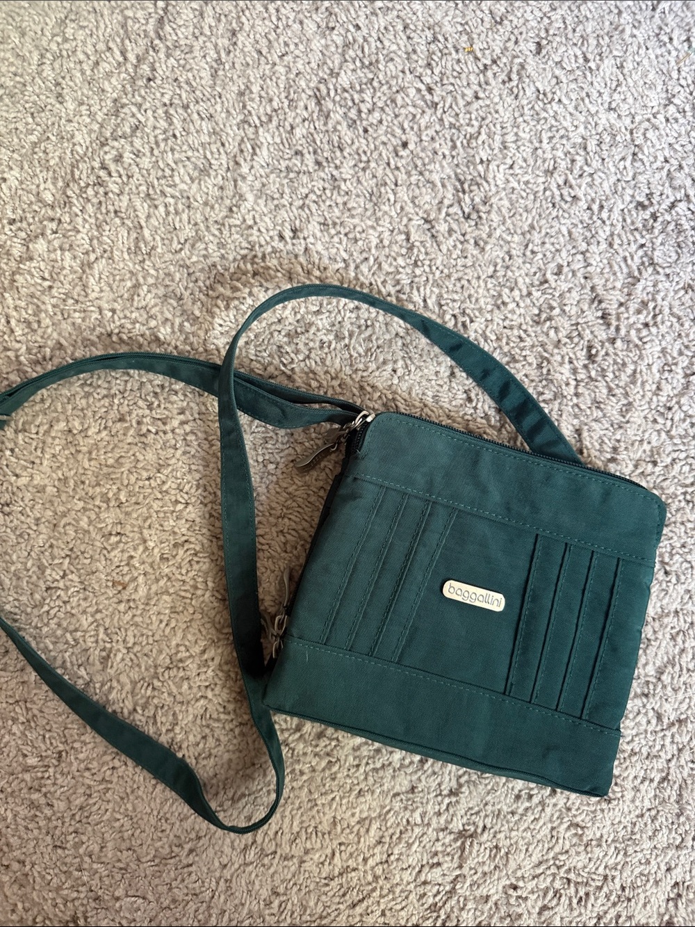 Baggallini Teal Green Canvas Crossbody Bag